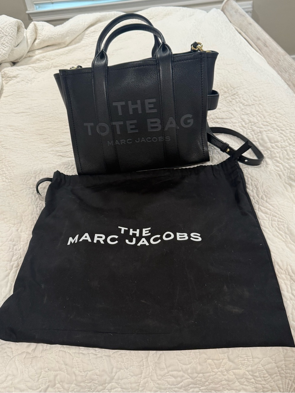 Marc Jacobs The Tote Bag Black Leather Crossbody